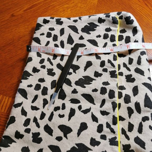 Creme and Black Animal Print Makeup Travel Bag with Neon Yellow Interior - Picture 9 of 11